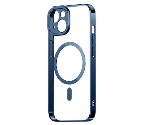 Чехол Baseus для iPhone 14 Glitter Magnetic PC case +Tempered glass, синий - фото 2