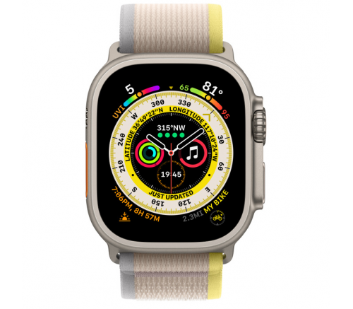 Apple Watch Ultra 2022, 49 мм, корпус из титана, ремешок Trail жёлтый / бежевый - фото 2