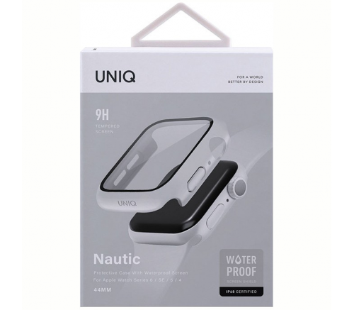 Чехол Uniq для Apple Watch 44 mm Nautic +9H glass Water-resistant IP68 White - фото 4