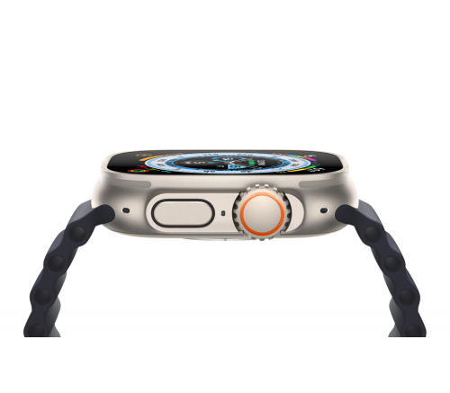 Apple Watch Ultra 2022, 49 мм, корпус из титана, ремешок Trail жёлтый / бежевый - фото 6