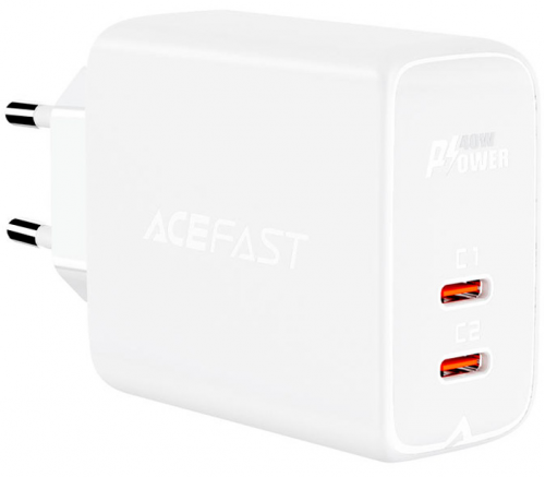 СЗУ ACEFAST A9 PD 40W 2USB (USB-C+USB-C) (белый) - фото 1