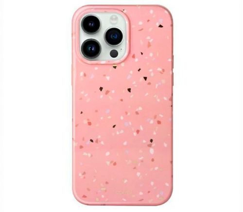 Uniq для iPhone 14 Pro Max чехол COEHL Terrazzo Кораллово-розовый - фото 1
