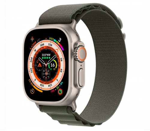 Браслет Apple Alpine зелёного цвета для Apple Watch 44, 45 мм и Ultra - фото 1