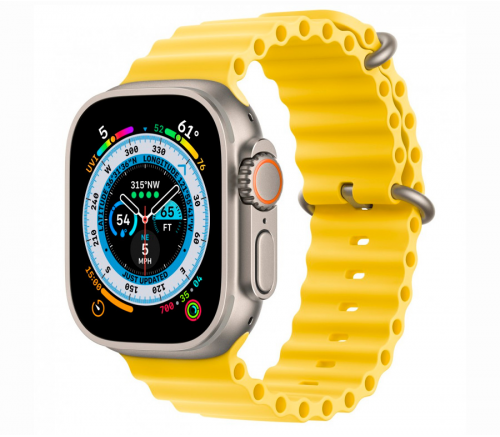 Ремешок Apple Ocean жёлтого цвета для Apple Watch 44, 45 мм и Ultra - фото 1