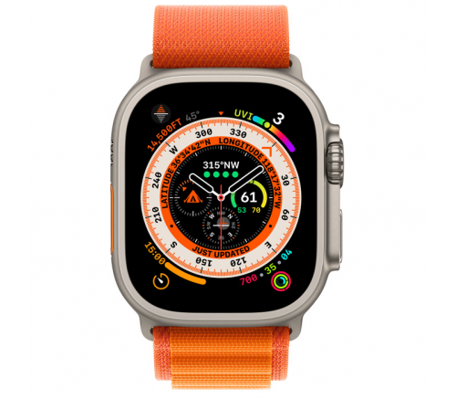 Apple Watch Ultra 2022, 49 мм, корпус из титана, ремешок Alpine оранжевый - фото 2