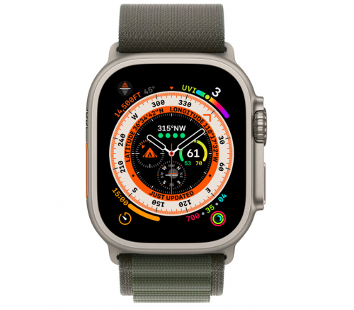 Apple Watch Ultra 2022, 49 мм, корпус из титана, ремешок Alpine зелёный - фото 2