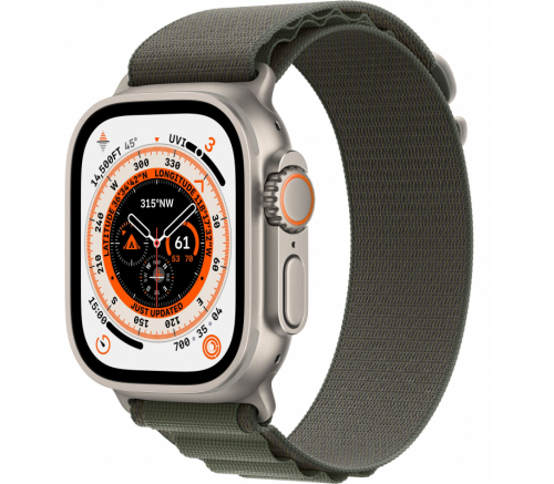 Apple Watch Ultra 2022, 49 мм, корпус из титана, ремешок Alpine зелёный - фото 1