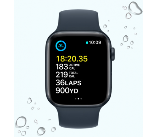 Apple Watch SE 2022, 40 мм, алюминиевый корпус серебристый, спортивный ремешок белый (S/M) - фото 4