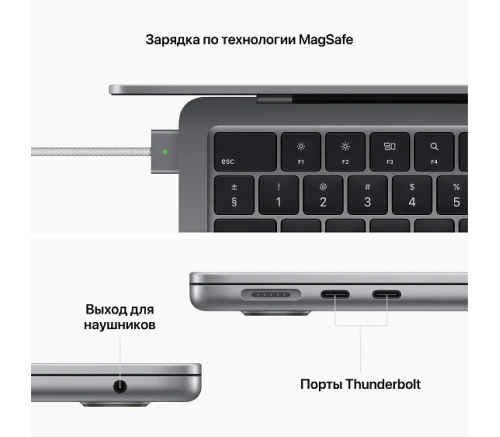 Apple MacBook Air 15" (2023), M2 8-Core, 8 ГБ, 256 ГБ SSD, 10-Core GPU, русская раскладка, «серый космос» - фото 6