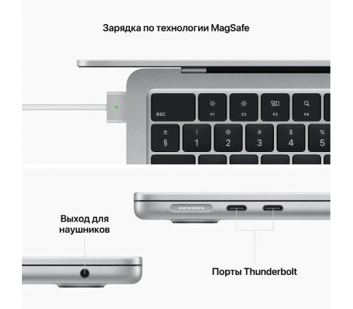 Apple MacBook Air 15" (2023), M2 8-Core, 8 ГБ, 512 ГБ SSD, 10-Core GPU, русская раскладка, серебристый - фото 7