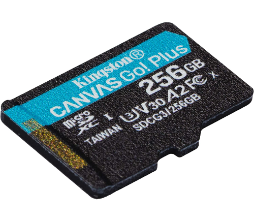 Карта памяти microSDXC Kingston Canvas GO! Plus 256 ГБ, 170MB/s, C10, UHS-I, U3, V30, A2, 4K UHD, с адаптером - фото 2