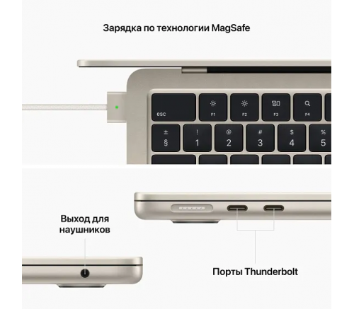 Apple MacBook Air 15" (2023), M2 8-Core, 8 ГБ, 256 ГБ SSD, 10-Core GPU, русская раскладка, «cияющая звезда» - фото 7