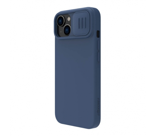 Чехол Nillkin для iPhone 14 CamShield Silky Magnetic Silicone Темно-синий - фото 2