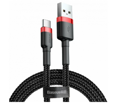 Кабель Baseus cafule Cable USB For Type-C 2A 2M Red+Black - фото 2