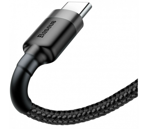 Кабель Baseus cafule Cable USB For Type-C 2A 3m Gray+Black - фото 4