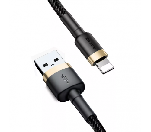 Кабель Baseus cafule Cable USB For iP 1.5A 2m Gold+Black - фото 4