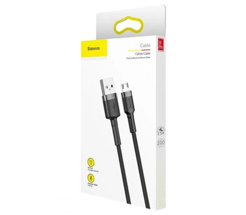 Кабель Baseus cafule Cable USB For Micro 1.5A 2m Gray+Black - фото 5