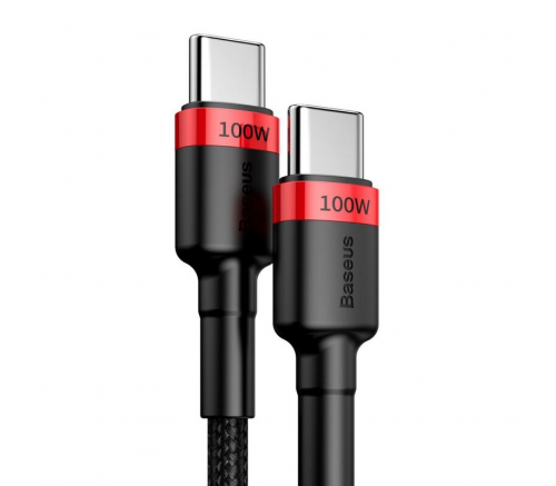 Кабель Baseus Cafule PD2.0 100W flash charging USB For Type-C cable (20V 5A)2m Red+Black - фото 2
