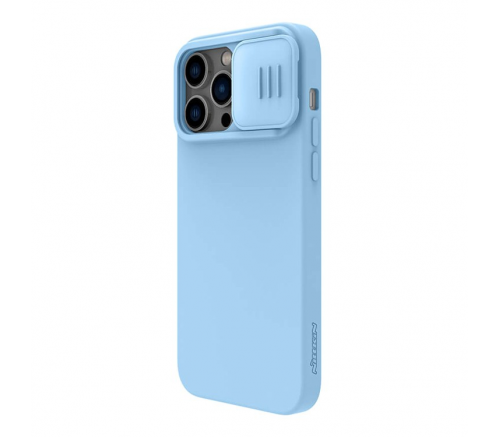 Чехол Nillkin для iPhone 14 Pro Max CamShield Silky Магнитная силиконовая голубая дымка - фото 2