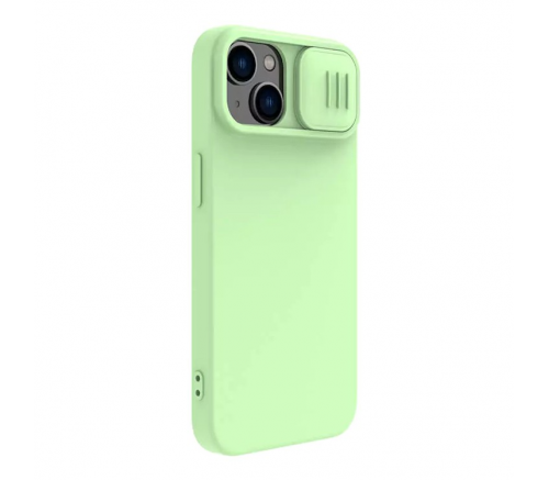 Чехол Nillkin для iPhone 14 CamShield Silky Magnetic Silicone Мятно-зеленый - фото 3