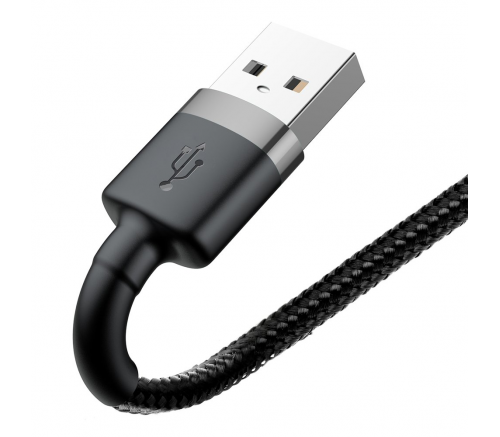 Кабель Baseus cafule Cable USB For iP 2.4A 1m Gray+Black - фото 4