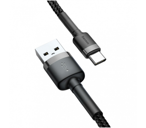 Кабель Baseus cafule Cable USB For Type-C 2A 2m Gray+Black - фото 3