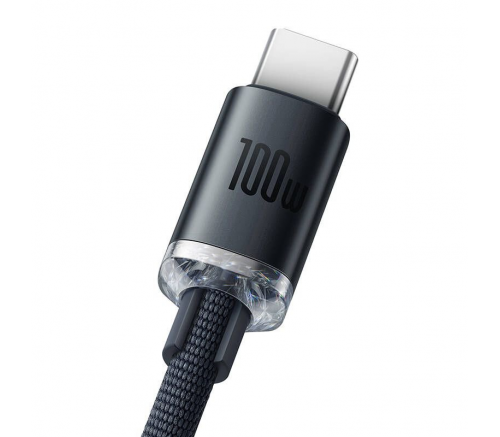 Кабель Baseus Crystal Shine Series Fast Charging Data Cable USB to Type-C 100W 1.2m Black - фото 4