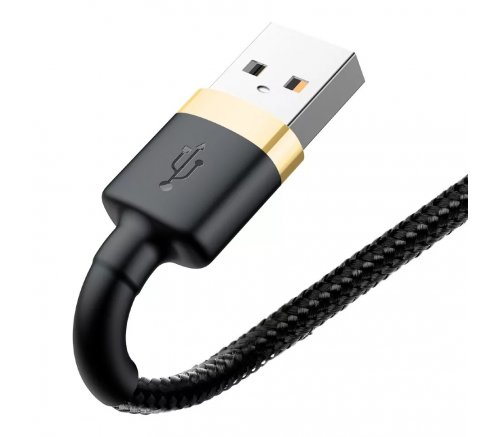 Кабель Baseus cafule Cable USB For iP 2.4A 1m Gold+Black - фото 5