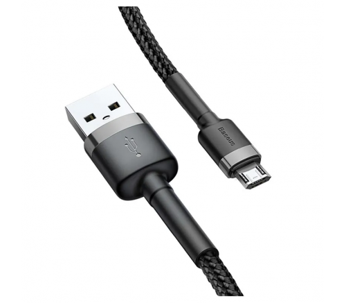 Кабель Baseus cafule Cable USB For Micro 1.5A 2m Gray+Black - фото 3