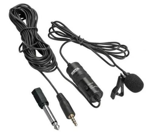 Микрофон BOYA BY-M1, петличный, Jack 3.5mm, черный, двойной всенаправленный - фото 2