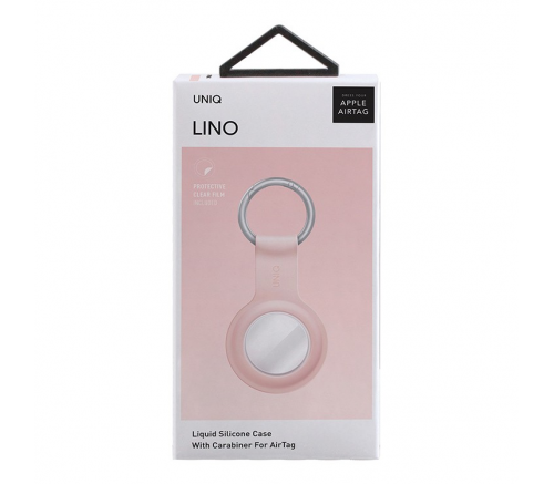 Чехол Uniq для Apple AirTag Lino Liquid силиконовый розовый - фото 4