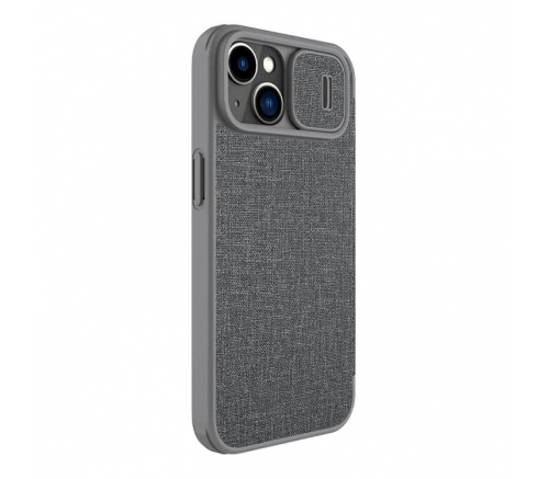 Чехол Nillkin для iPhone 14 QIN Pro (Cloth) Книжный шрифт Серый - фото 4