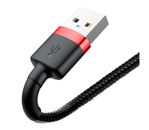 Кабель Baseus cafule Cable USB For iP 2.4A 1m Red+Black - фото 4