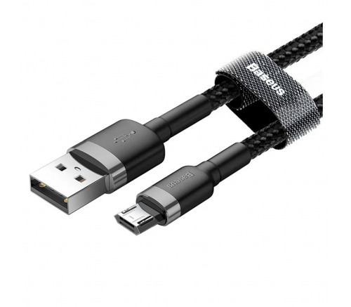 Кабель Baseus cafule Cable USB For Micro 1.5A 2m Gray+Black - фото 4