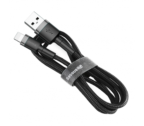 Кабель Baseus cafule Cable USB For iP 2.4A 1m Gray+Black - фото 2