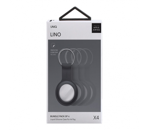 Чехол Uniq для Apple AirTag Lino Liquid силиконовый серый - фото 5