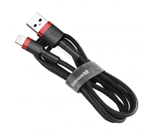 Кабель Baseus cafule Cable USB For iP 1.5A 2m Red+Black - фото 2
