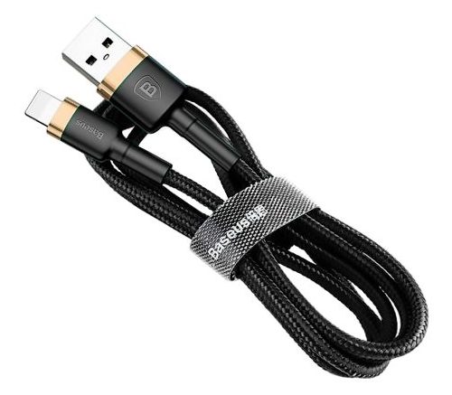 Кабель Baseus cafule Cable USB For iP 2.4A 1m Gold+Black - фото 2