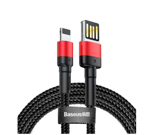 Кабель Baseus Cafule Cable(special edition)USB For iP 2.4A 1m Red+Black - фото 1