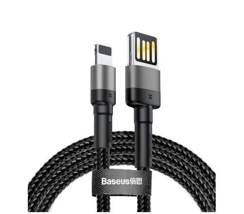 Кабель Baseus Cafule Cable(special edition)USB For iP 1.5A 2m Grey+Black - фото 1
