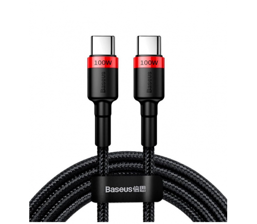 Кабель Baseus Cafule PD2.0 100W flash charging USB For Type-C cable (20V 5A)2m Red+Black - фото 1