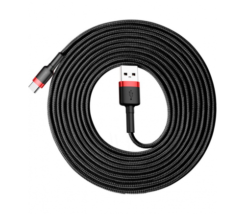 Кабель Baseus cafule Cable USB For Type-C 2A 3m Red+Black - фото 1