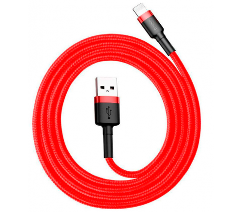 Кабель Baseus cafule Cable USB For lightning 2.4A 1M Red+Red - фото 1