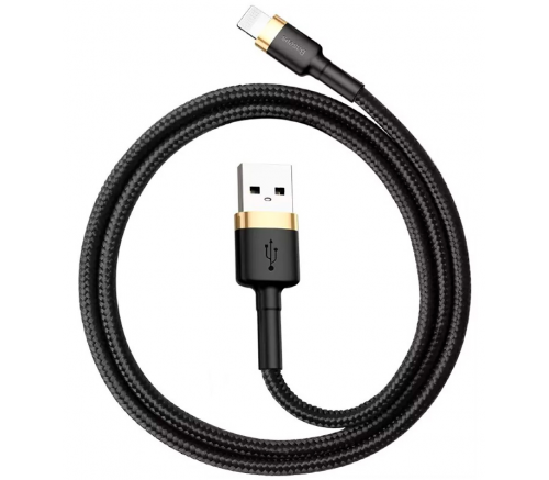 Кабель Baseus cafule Cable USB For iP 2.4A 1m Gold+Black - фото 1