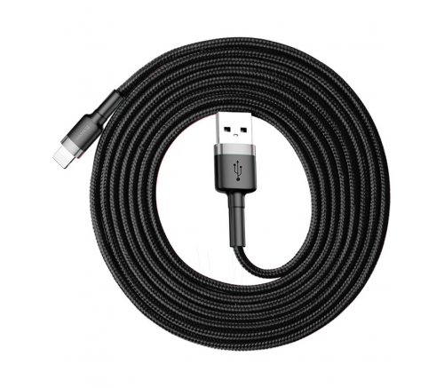 Кабель Baseus cafule Cable USB For iP 1.5A 2m Gray+Black - фото 1