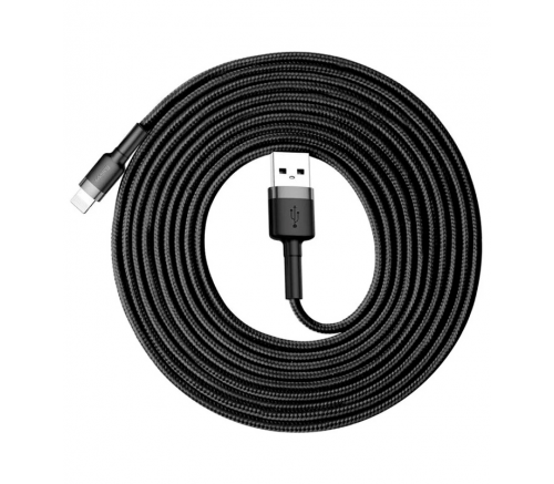 Кабель Baseus cafule Cable USB For iP 2A 3m Gray+Black - фото 1