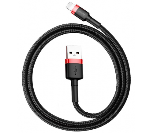 Кабель Baseus cafule Cable USB For iP 2.4A 0.5m Red+Black - фото 1