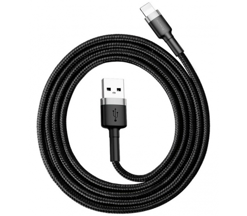 Кабель Baseus cafule Cable USB For iP 2.4A 1m Gray+Black - фото 1