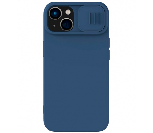 Чехол Nillkin для iPhone 14 CamShield Silky Magnetic Silicone Темно-синий - фото 1