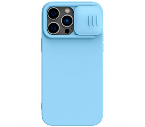 Чехол Nillkin для iPhone 14 Pro Max CamShield Silky Магнитная силиконовая голубая дымка - фото 1